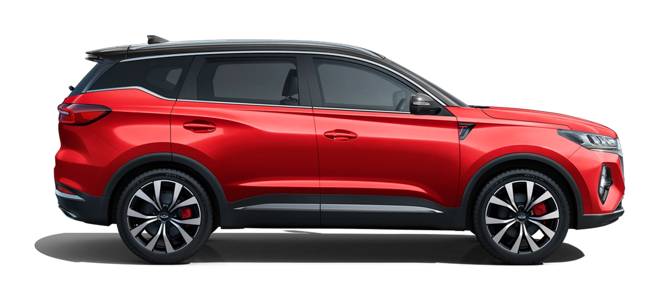 Огненно-красный с черной крышей